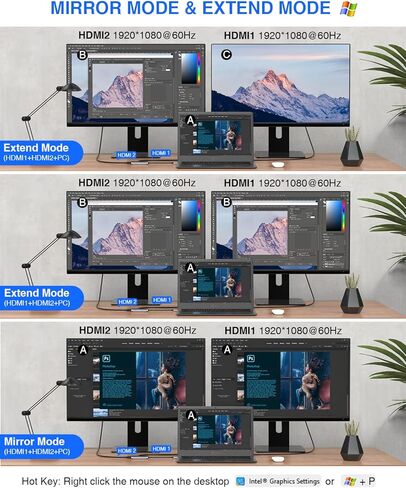 Docking Station, USB C Hub, TOTU 4 in 1 USB C to Dual HDMI Adapter with 4K HDMI Ports, 100W Power Delivery Port, USB 3.0 5Gbps Data Port for MacBook Air, MacBook Pro, Dell, Chromebook and More in Kuwait