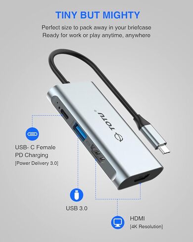 Docking Station, USB C Hub, TOTU 4 in 1 USB C to Dual HDMI Adapter with 4K HDMI Ports, 100W Power Delivery Port, USB 3.0 5Gbps Data Port for MacBook Air, MacBook Pro, Dell, Chromebook and More in Kuwait