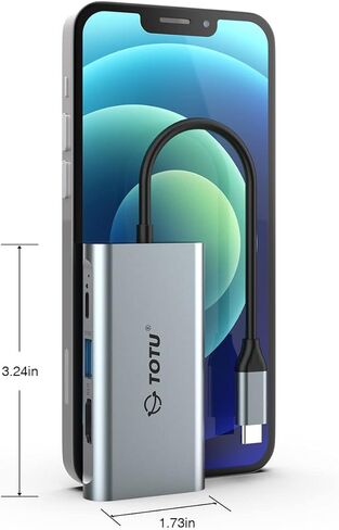 Docking Station, USB C Hub, TOTU 4 in 1 USB C to Dual HDMI Adapter with 4K HDMI Ports, 100W Power Delivery Port, USB 3.0 5Gbps Data Port for MacBook Air, MacBook Pro, Dell, Chromebook and More in Kuwait