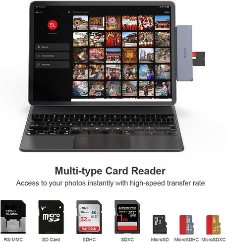 كويزلاب موزع USB C، محول 6 في 1 مع HDMI 4K PD 60 واط USB 3.0 قارئ بطاقات SD/microSD 3.5 ملم مقبس سماعة راس لايباد برو M1/M2 وايباد اير M1 وايباد ميني 6 in Kuwait