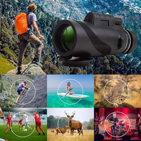 Upgraded Monocular by Strong Impact, Monocular Compact Scope, High Power Telescope, Zoom Monocular for Adults. 12x Magnification Zoom Lens Telescope, High Definition with Multi-Coated Lens in Kuwait