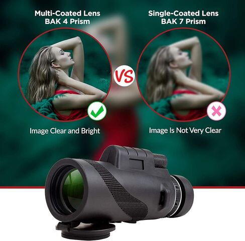 Upgraded Monocular by Strong Impact, Monocular Compact Scope, High Power Telescope, Zoom Monocular for Adults. 12x Magnification Zoom Lens Telescope, High Definition with Multi-Coated Lens in Kuwait