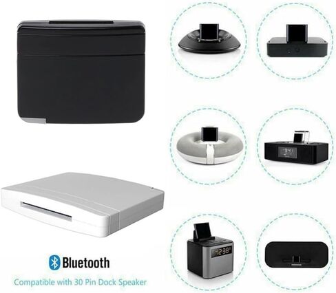 30 Pin Bluetooth Receiver Adapter for iPod iPhone iPad Speaker Dock Bluetooth A2DP Music Audio Receiver 30 Pin Compatible Bose iPod SoundDock (White) in Kuwait