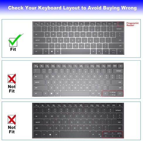 Keyboard Cover Skin for Dell Inspiron 16 5630 5620 5625 7620 7630, Inspiron 14 5430 5410 5415 5418 5420 5425 7415 7420 7425 7430, Dell Inspiron 13 5310 5320, Dell Latitude 3320 3420 14 (Black) in Saudi Arabia