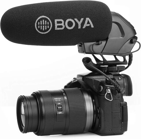 Boya BY-BM3030 ميكروفون على الكاميرا لكاميرات DSLR وكاميرات الفيديو بدون مرآة، أسود in Kuwait
