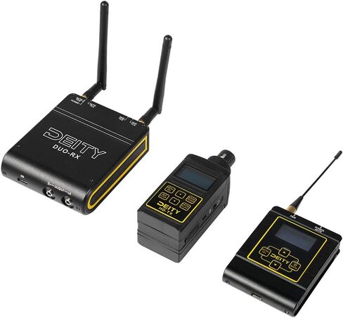 ميكروفونات رقمية لاسلكية من شركة ديتي كونِّكت - جهاز استقبال مزدوج القناة 2.4 جيجا هرتز + جهاز إرسال، شاشات عرض ضوء النهار أو ليد مشفرة 24 بت / 48 كيلو هرتز in Kuwait