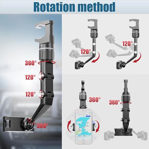 Rear View Mirror Phone Holder, 2023 Rotatable and Retractable Car Phone Holder, Universal Car Phone Holder Mount, Cell Phone Holder Car Fit for iPhone 11 12 13 14 Pro Max Samsung All Phone SXhyfMPH1.0 in Kuwait