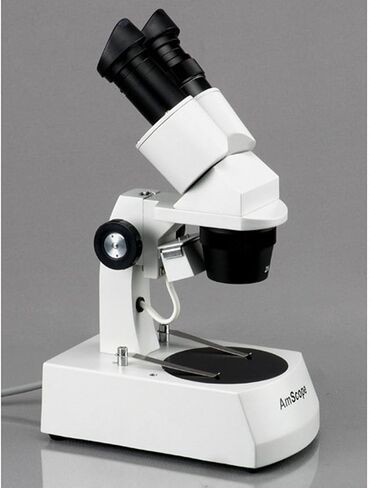 AmScope SE305-AX مجهر ستيريو ثنائي العينين، عدسات WF5x وWF10x، تكبير 5X/10X/15X/30X، أهداف 1X و3X، إضاءة هالوجين علوية وسفلية، لوحة مسرح سوداء/بيضاء قابلة للعكس، حامل ذراع، 120 فولت in Saudi Arabia