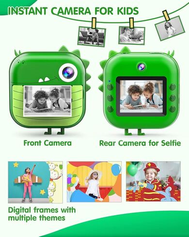 طباعة فورية لكاميرا الأطفال من Kizeefun: كاميرا للأطفال مزودة بكاميرا أمامية وخلفية لالتقاط صور سيلفي وتسجيل فيديو تتضمن بطاقة SD سعة 32 جيجابايت in Kuwait