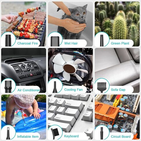 ZEROFEEL Compressed-Air-Duster-Keyboard-Cleaner- 110000RPM Electric Air Duster Vacuum Cleaner 2 in 1- No Canned Air Blower- Replaces Compressed Air Can for PC Computer BBQ Car with Power Display in Kuwait