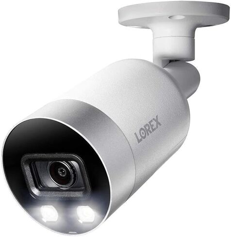 كاميرا Lorex E891AB داخلية/خارجية 4K فائقة الدقة ذكية للردع IP للأمان، رؤية ليلية بالأشعة تحت الحمراء بطول 150 قدم، رؤية ليلية ملونة، صوت، كاميرا فقط بدون كابل (متجدد) in Saudi Arabia