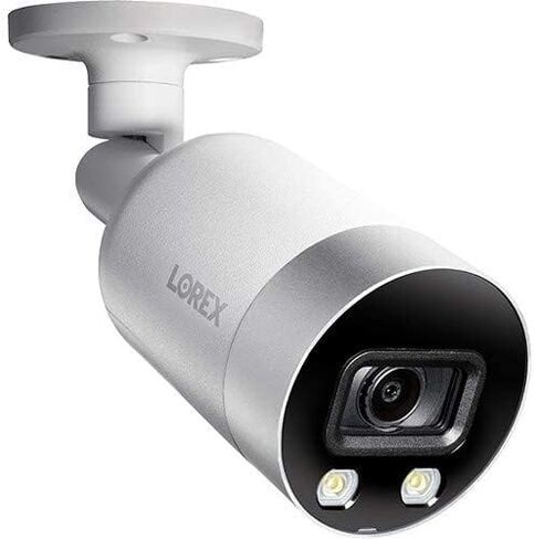 كاميرا Lorex E891AB داخلية/خارجية 4K فائقة الدقة ذكية للردع IP للأمان، رؤية ليلية بالأشعة تحت الحمراء بطول 150 قدم، رؤية ليلية ملونة، صوت، كاميرا فقط بدون كابل (متجدد) in Saudi Arabia