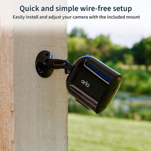 كاميرا كشاف Arlo Pro 5S 2K - 3 عبوات - كاميرات أمان لاسلكية في الهواء الطلق، شبكة Wi-Fi مزدوجة النطاق، رؤية ليلية ملونة، صوت ثنائي الاتجاه، كاميرات أمان منزلية، تحسين المنزل، أسود - VMC4360B in Kuwait
