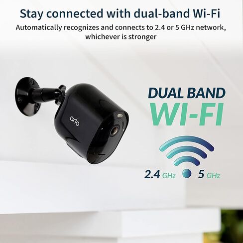 كاميرا كشاف Arlo Pro 5S 2K - 3 عبوات - كاميرات أمان لاسلكية في الهواء الطلق، شبكة Wi-Fi مزدوجة النطاق، رؤية ليلية ملونة، صوت ثنائي الاتجاه، كاميرات أمان منزلية، تحسين المنزل، أسود - VMC4360B in Kuwait