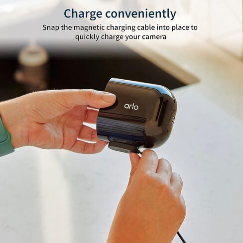 كاميرا كشاف Arlo Pro 5S 2K - 3 عبوات - كاميرات أمان لاسلكية في الهواء الطلق، شبكة Wi-Fi مزدوجة النطاق، رؤية ليلية ملونة، صوت ثنائي الاتجاه، كاميرات أمان منزلية، تحسين المنزل، أسود - VMC4360B in Kuwait