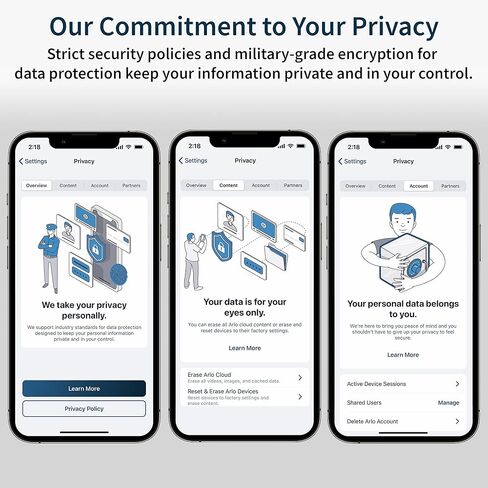 كاميرا كشاف Arlo Pro 5S 2K - 3 عبوات - كاميرات أمان لاسلكية في الهواء الطلق، شبكة Wi-Fi مزدوجة النطاق، رؤية ليلية ملونة، صوت ثنائي الاتجاه، كاميرات أمان منزلية، تحسين المنزل، أسود - VMC4360B in Kuwait