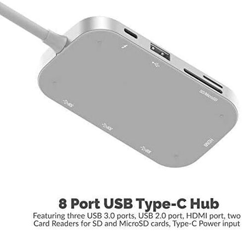 موزع USB من النوع C من SABRENT مع HDMI ومنفذين USB 3.0، [دعم توصيل الطاقة 4K و60 واط] (HB-U2HC) in Kuwait
