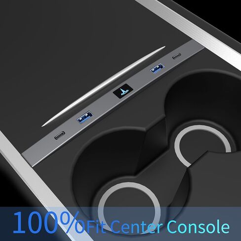 موزع USB نوع C من ووردما، متوافق مع وحدة التحكم المركزية تيسلا موديل Y/3 2021-2023، يدعم الشحن السريع بمنفذ USB ونوع C وبيانات USB in Kuwait