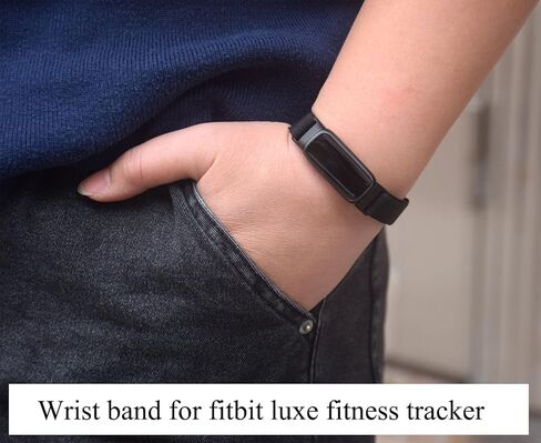 سوار معصم مطاطي قابل للتعديل متوافق مع جهاز تتبع اللياقة البدنية فيتبيت لوكس للرجال والنساء (اسود، M) in Kuwait