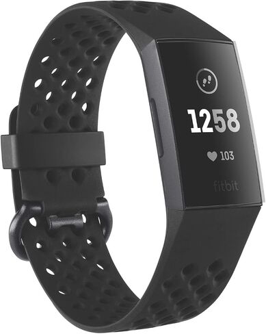 Fitbit Charge 3 Accessory Band, Official Fitbit Product, Sport, Berry, Small in Saudi Arabia