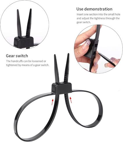 اصفاد مرنة من 10 قطع من اصفاد الشرطة لقوات انفاذ القانون، اساور يد متينة لتنظيم الحديقة مع اربطة كيبلات سوداء مقاومة للاشعة فوق البنفسجية والحرارة in Kuwait