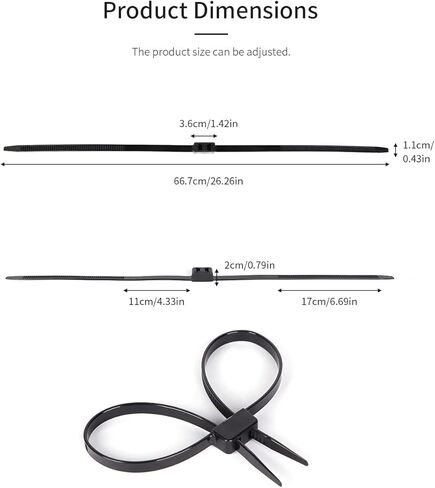 اصفاد مرنة من 10 قطع من اصفاد الشرطة لقوات انفاذ القانون، اساور يد متينة لتنظيم الحديقة مع اربطة كيبلات سوداء مقاومة للاشعة فوق البنفسجية والحرارة in Kuwait