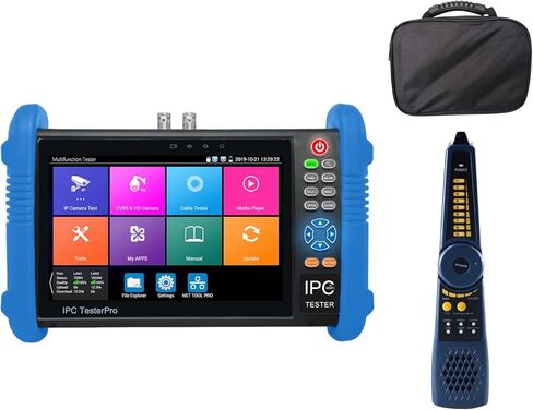 جهاز اختبار CCTV HD من WANLUTECH، جهاز اختبار كاميرا IP 7 بوصة تعمل باللمس بدقة 1920 × 1200 8 ميجابكسل CVI TVI AHD SDI CVBS جهاز اختبار الكاميرا يدعم RJ45 TDR POE 4K H.265(IPC-9800ADHS Plus) in Kuwait