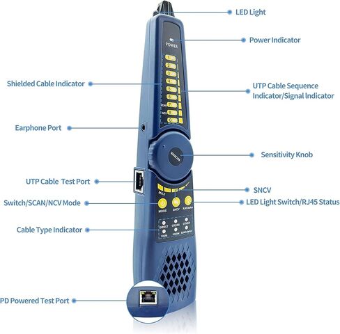 جهاز اختبار CCTV HD من WANLUTECH، جهاز اختبار كاميرا IP 7 بوصة تعمل باللمس بدقة 1920 × 1200 8 ميجابكسل CVI TVI AHD SDI CVBS جهاز اختبار الكاميرا يدعم RJ45 TDR POE 4K H.265(IPC-9800ADHS Plus) in Kuwait