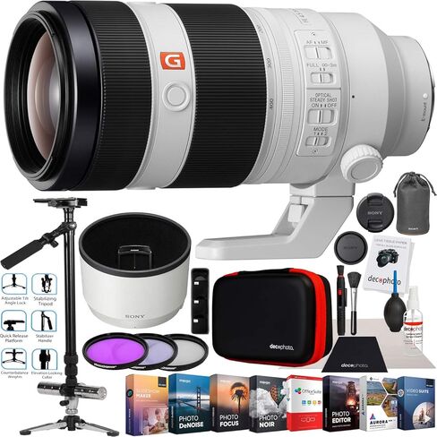 Sony FE 100-400mm F4.5-5.6 GM OSS Lens G Master Series Full Frame Super Telephoto Zoom SEL100400GM Filmmaker's Bundle w/Vivitar 59" Stabilizer Telescopic Tripod + Filter Kit + Software & Accessories in Kuwait