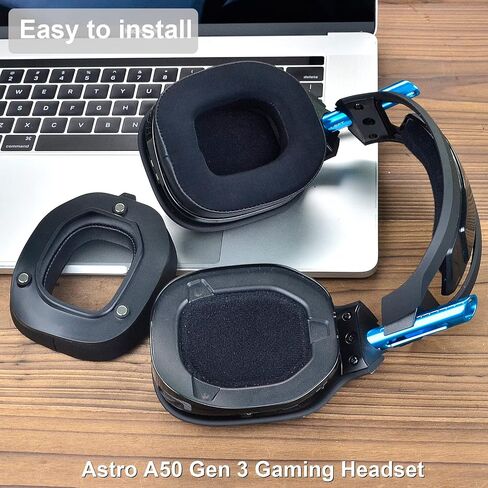 A50 Gen 3 Mod Kit - defean Replacement Earpads and Headband Compatible with Astro A50 Gen 3 Headset,Ear Cushions, Upgrade High-Density Noise Cancelling Foam, Added Thickness (Black Velour) in Saudi Arabia