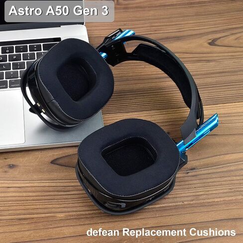 A50 Gen 3 Mod Kit - defean Replacement Earpads and Headband Compatible with Astro A50 Gen 3 Headset,Ear Cushions, Upgrade High-Density Noise Cancelling Foam, Added Thickness (Black Velour) in Saudi Arabia