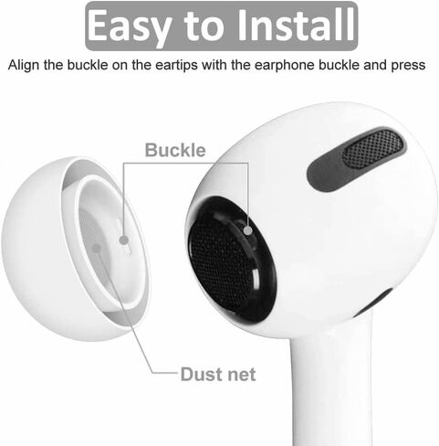 JNSA Premium Memory Foam Tips Compatible with AirPods Pro 2nd gen. and 1st gen, No Silicone Eartips Pain. Anti-Slip Eartips, Fit in The Charging Case, 4 Pairs (XS/S/M/L, Foam Black) in Saudi Arabia