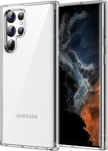 حافظة JETech لهاتف Samsung Galaxy S22 Ultra 5G مقاس 6.8 بوصة، غطاء هاتف واقٍ مقاوم للصدمات غير أصفر اللون، ظهر صلب مضاد للخدش من البولي كربونات (شفاف) in Saudi Arabia