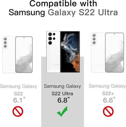 حافظة JETech لهاتف Samsung Galaxy S22 Ultra 5G مقاس 6.8 بوصة، غطاء هاتف واقٍ مقاوم للصدمات غير أصفر اللون، ظهر صلب مضاد للخدش من البولي كربونات (شفاف) in Saudi Arabia