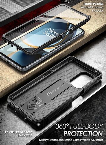 حافظة ثورة شعرية لهاتف OnePlus Nord N30 5G، [تم اختبار السقوط بدرجة ميل 20 قدمًا]، غطاء واقٍ متين مزدوج الطبقة مقاوم للصدمات لكامل الجسم مع مسند وواقي مدمج للشاشة، وردي in Kuwait