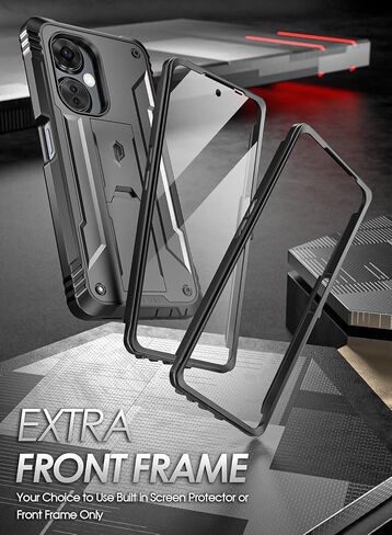 حافظة ثورة شعرية لهاتف OnePlus Nord N30 5G، [تم اختبار السقوط بدرجة ميل 20 قدمًا]، غطاء واقٍ متين مزدوج الطبقة مقاوم للصدمات لكامل الجسم مع مسند وواقي مدمج للشاشة، وردي in Kuwait