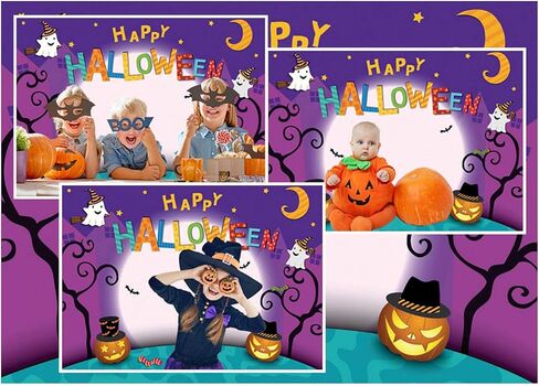 WOLADA 7x5FT Cartoon Halloween Photo Backdrop Pumpkin Moon Photography Backdrops Halloween Party Banner Trick or Treat Backdrop Halloween Decoration Kids Halloween Party Photography Backdrop 11131 in Kuwait