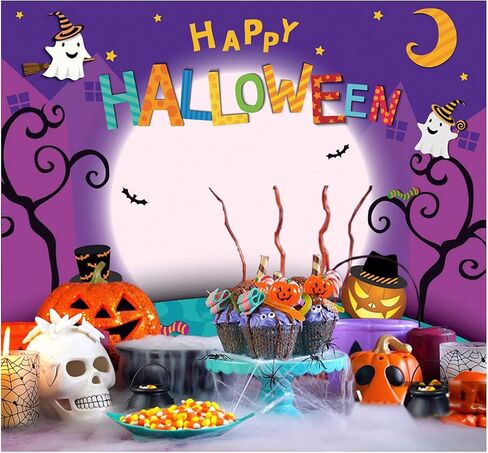 WOLADA 7x5FT Cartoon Halloween Photo Backdrop Pumpkin Moon Photography Backdrops Halloween Party Banner Trick or Treat Backdrop Halloween Decoration Kids Halloween Party Photography Backdrop 11131 in Kuwait