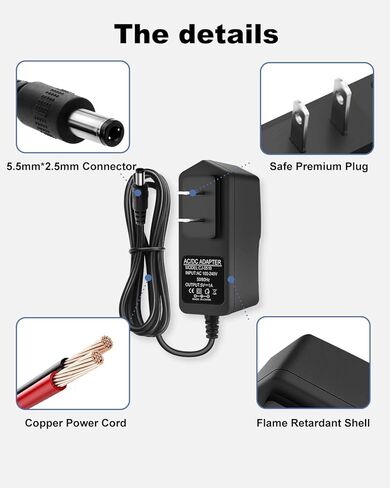 5V 1A Power Supply Adapter, 5 Watts Max, 5.5mm X 2.5mm US Plug, DC 5V 1A Power Adapter, for LED Strip Pixel Light TV Box etc... in Saudi Arabia