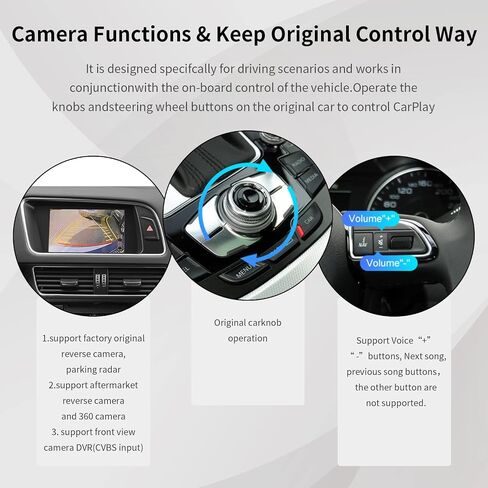 Road Top Wireless Carplay Android Auto Retrofit Kit for Audi A4 A5 S4 S5 RS4 RS5 Q5 2008-2015 with 3GMMI Factory Screen Update, Support Mirrorlink, Siri, Original Control, Camera in Saudi Arabia