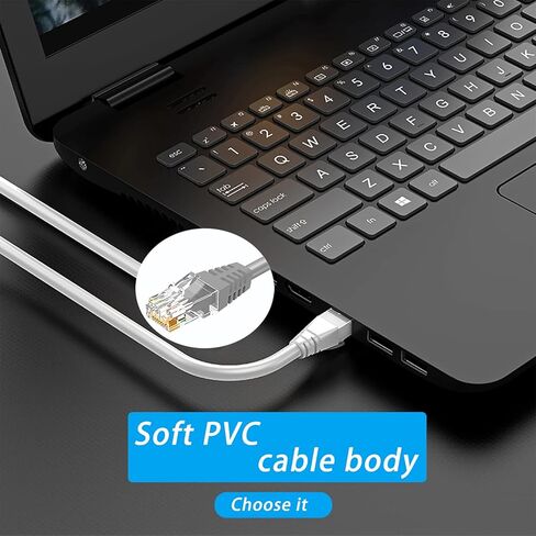كابل إيثرنت Cat 6 بطول 100 قدم كابل إنترنت عالي التحمل (30 متر) معدل CAT5e/CAT6 أعلى > 1000 ميجابت/ثانية كاميرا poe cat6 مقاومة للأشعة فوق البنفسجية للدفن المباشر وكابل إيثرنت خارجي داخلي وكابل الشبكة (4 قطع) in Kuwait