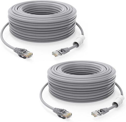 كابل إيثرنت Cat 6 بطول 100 قدم كابل إنترنت عالي التحمل (30 متر) معدل CAT5e/CAT6 أعلى > 1000 ميجابت/ثانية كاميرا poe cat6 مقاومة للأشعة فوق البنفسجية للدفن المباشر وكابل إيثرنت خارجي داخلي وكابل الشبكة (4 قطع) in Kuwait