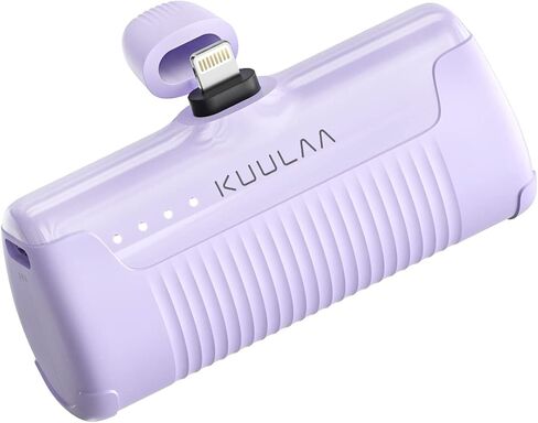 شاحن الهاتف المحمول Kuulaa شاحن محمول iPhone 4500mAh بنك طاقة صغير لهاتف iPhone لطيف حزمة بطارية احتياطية شاحن السفر متوافق مع iPhone 14/13/12/11/XS/XR/Airpods (وردي) in Saudi Arabia