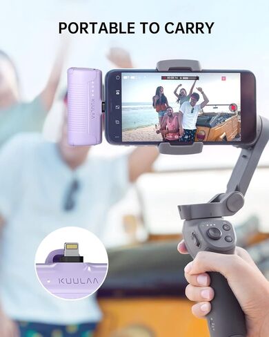 شاحن الهاتف المحمول Kuulaa شاحن محمول iPhone 4500mAh بنك طاقة صغير لهاتف iPhone لطيف حزمة بطارية احتياطية شاحن السفر متوافق مع iPhone 14/13/12/11/XS/XR/Airpods (وردي) in Saudi Arabia