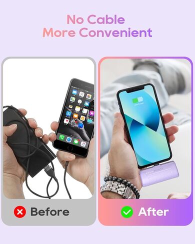شاحن الهاتف المحمول Kuulaa شاحن محمول iPhone 4500mAh بنك طاقة صغير لهاتف iPhone لطيف حزمة بطارية احتياطية شاحن السفر متوافق مع iPhone 14/13/12/11/XS/XR/Airpods (وردي) in Saudi Arabia
