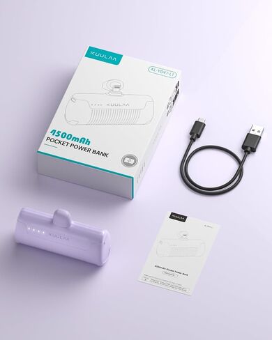 شاحن الهاتف المحمول Kuulaa شاحن محمول iPhone 4500mAh بنك طاقة صغير لهاتف iPhone لطيف حزمة بطارية احتياطية شاحن السفر متوافق مع iPhone 14/13/12/11/XS/XR/Airpods (وردي) in Saudi Arabia