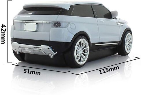 Aikchi Noiseless Wireless Car Mouse, 3D Optical Mouse for Desktop Laptop PC Computer Mouse, 2.4GHz 1000DPI Mouse for LH (White) in Kuwait