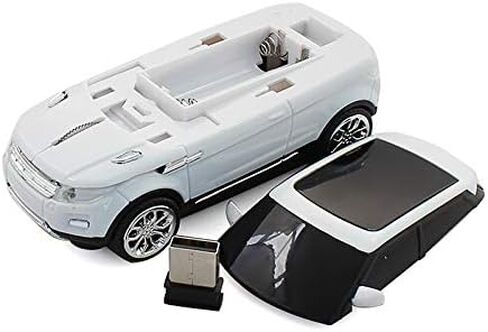 Aikchi Noiseless Wireless Car Mouse, 3D Optical Mouse for Desktop Laptop PC Computer Mouse, 2.4GHz 1000DPI Mouse for LH (White) in Kuwait