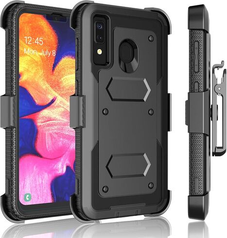 حافظة Galaxy A50/A20/A30، مشبك حافظة A30S/A50S، Tekcoo [Tshell] ممتص للصدمات [شاشة مدمجة] غطاء هاتف بحزام دوار آمن لحمل كامل الجسم لهاتف Samsung A20/A30/A50/A50S/A30S [رمادي] in Saudi Arabia
