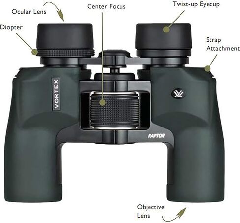 Vortex Raptor Porro Prism Binoculars | Compact, Multi-Coated, Waterproof, Fogproof, Shockproof - Unlimited, Unconditional Warranty in Saudi Arabia